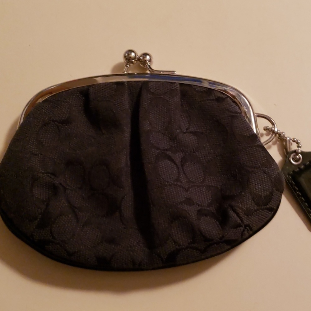 Coach Black Signature Coin Change Purse